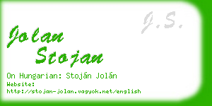 jolan stojan business card